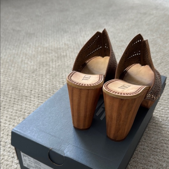 Vici Brown Textured Leather Mules - Picture 9 of 11